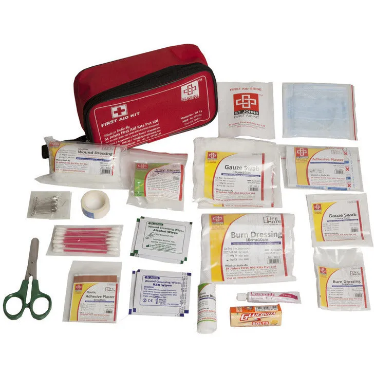 New Parent First Aid Kit - Plastic Box Medium Handy - Transporent - 62 Components - Suitable For Parent - SJF Np - St Johns First Aid Kit