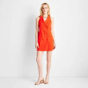 New - Women's Sleeveless Blazer Mini Dress - Future Collective with Jenee Naylor Red 00