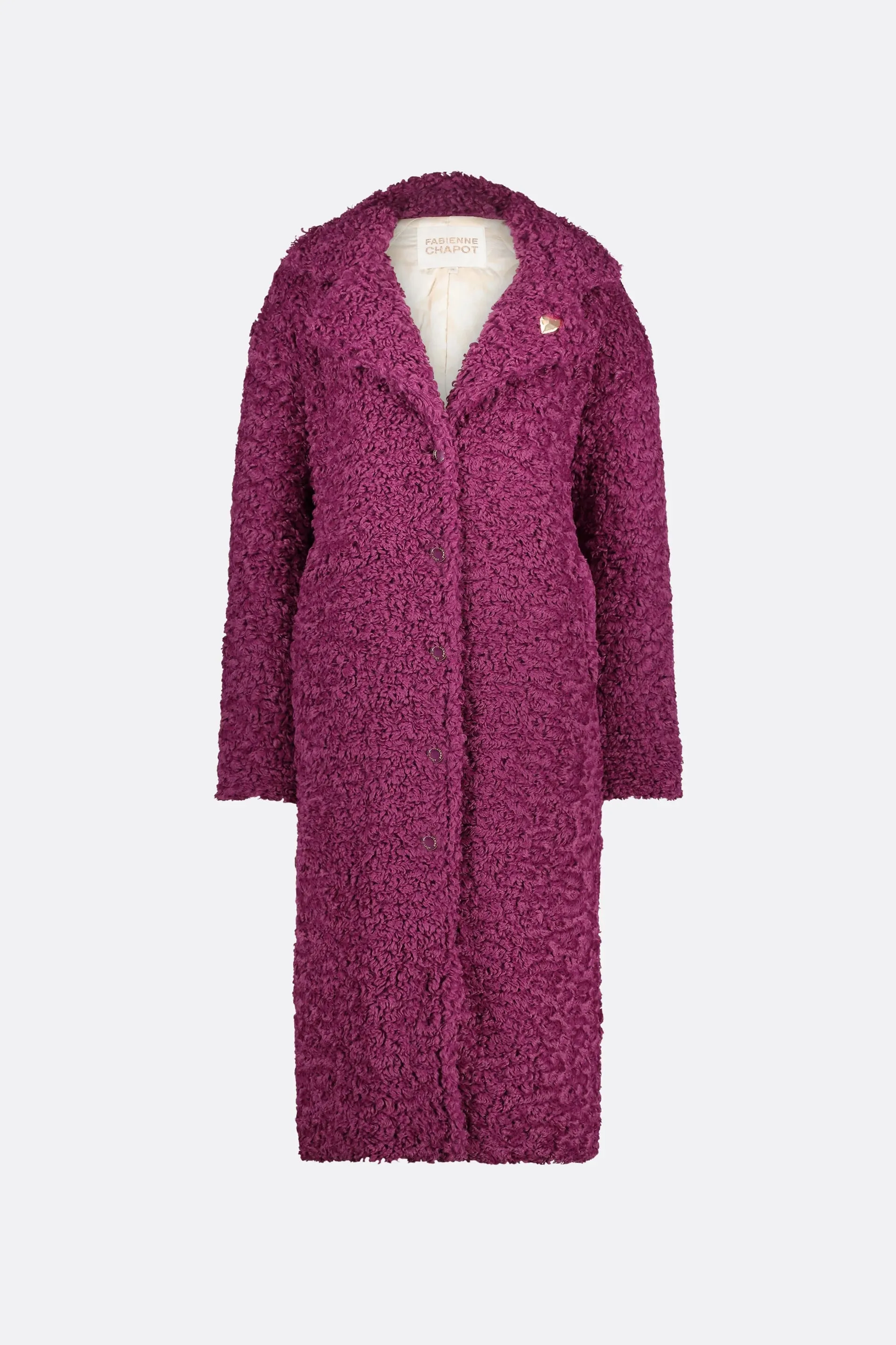 Nicole Faux Fur Raspberry Coat