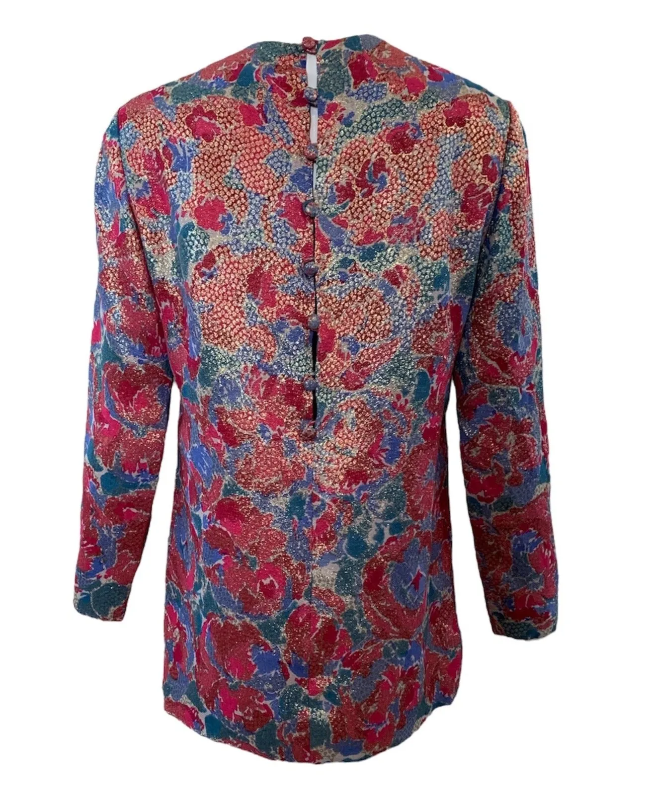 Norman Norell 70s Floral Lame Pantsuit Ensemble