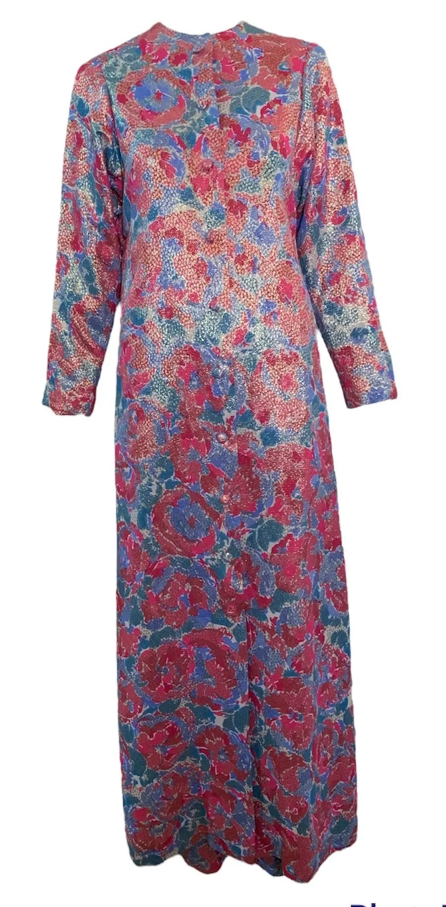 Norman Norell 70s Floral Lame Pantsuit Ensemble