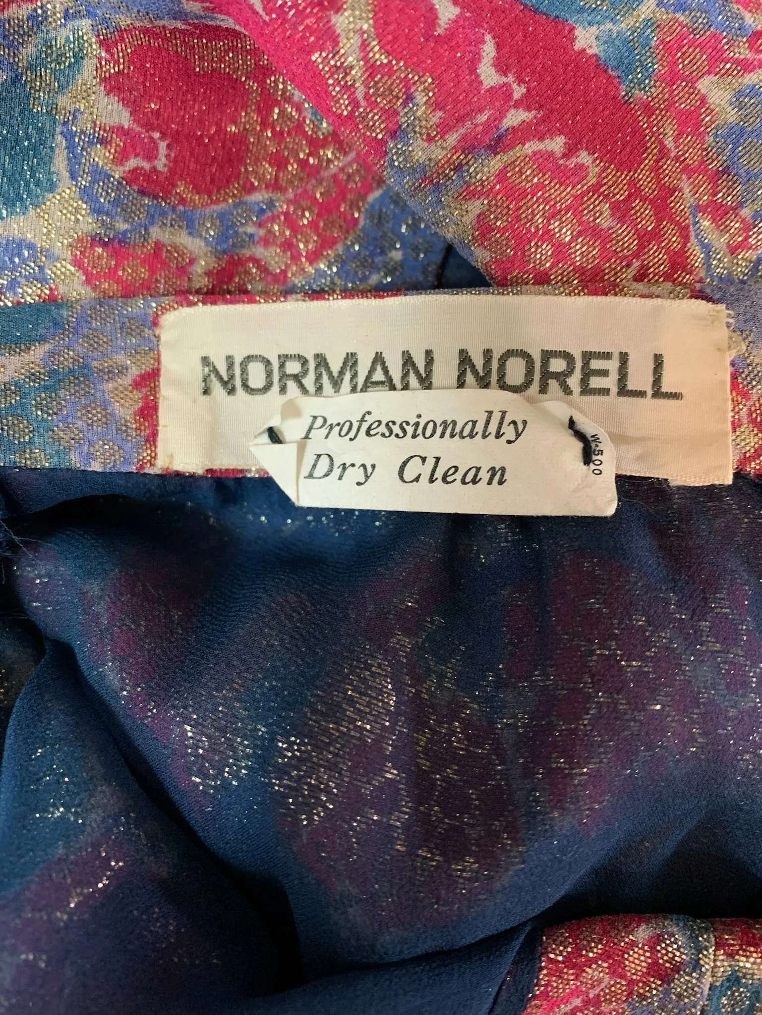 Norman Norell 70s Floral Lame Pantsuit Ensemble