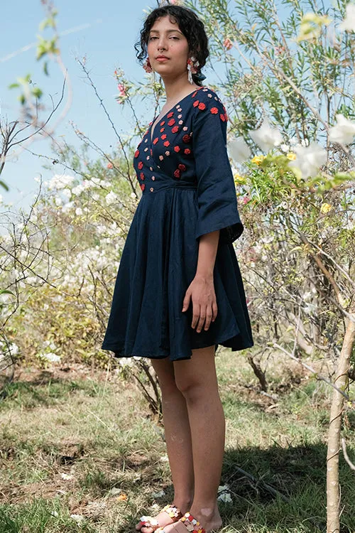 Okhai 'Bounce' Pure Linen Hand Embroidered Dress