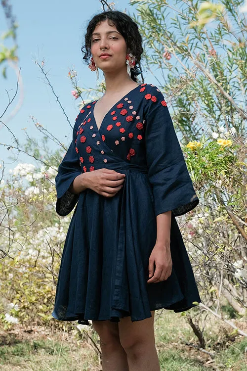 Okhai 'Bounce' Pure Linen Hand Embroidered Dress