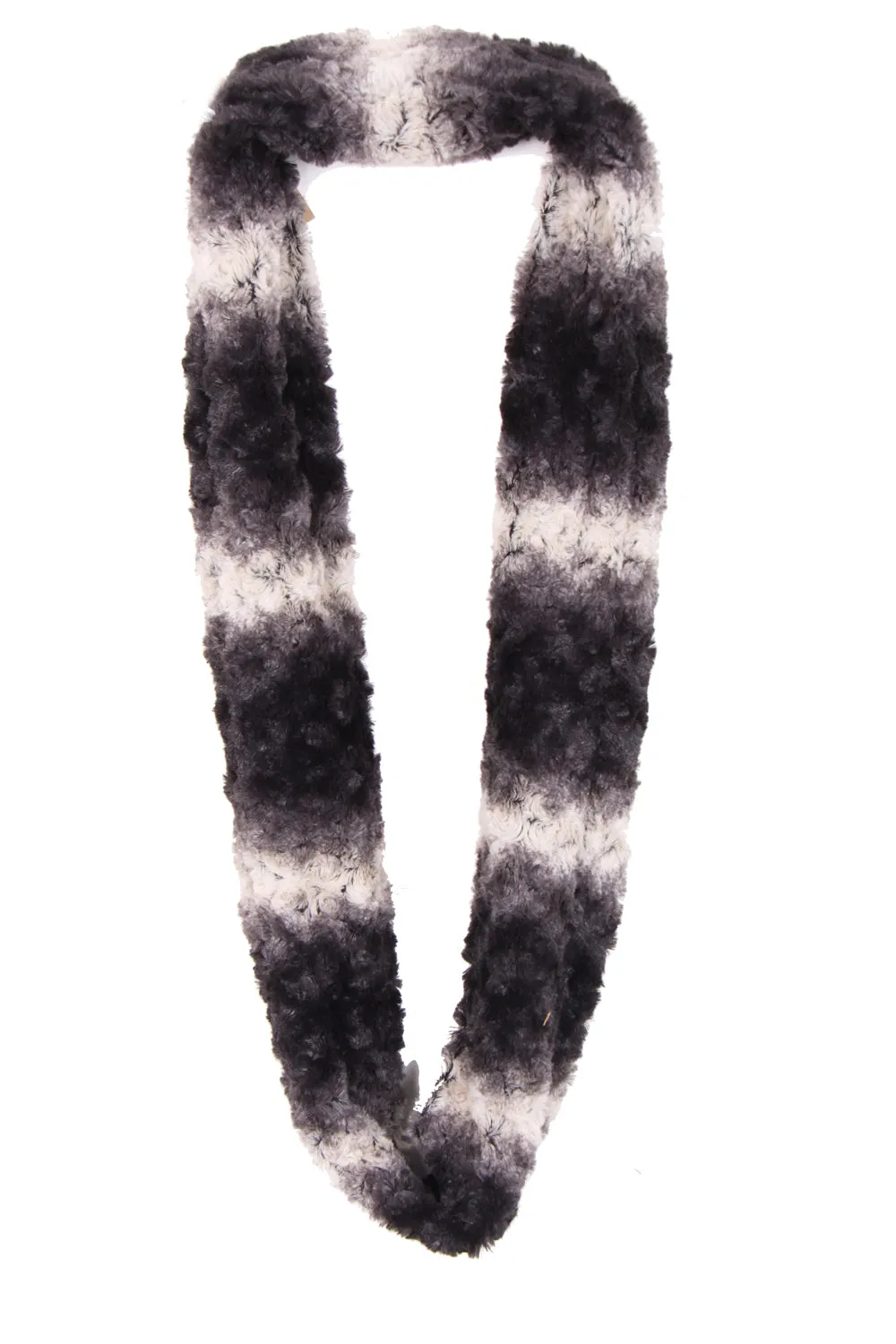 Ombre Rose Textured Soft Faux Fur Snood