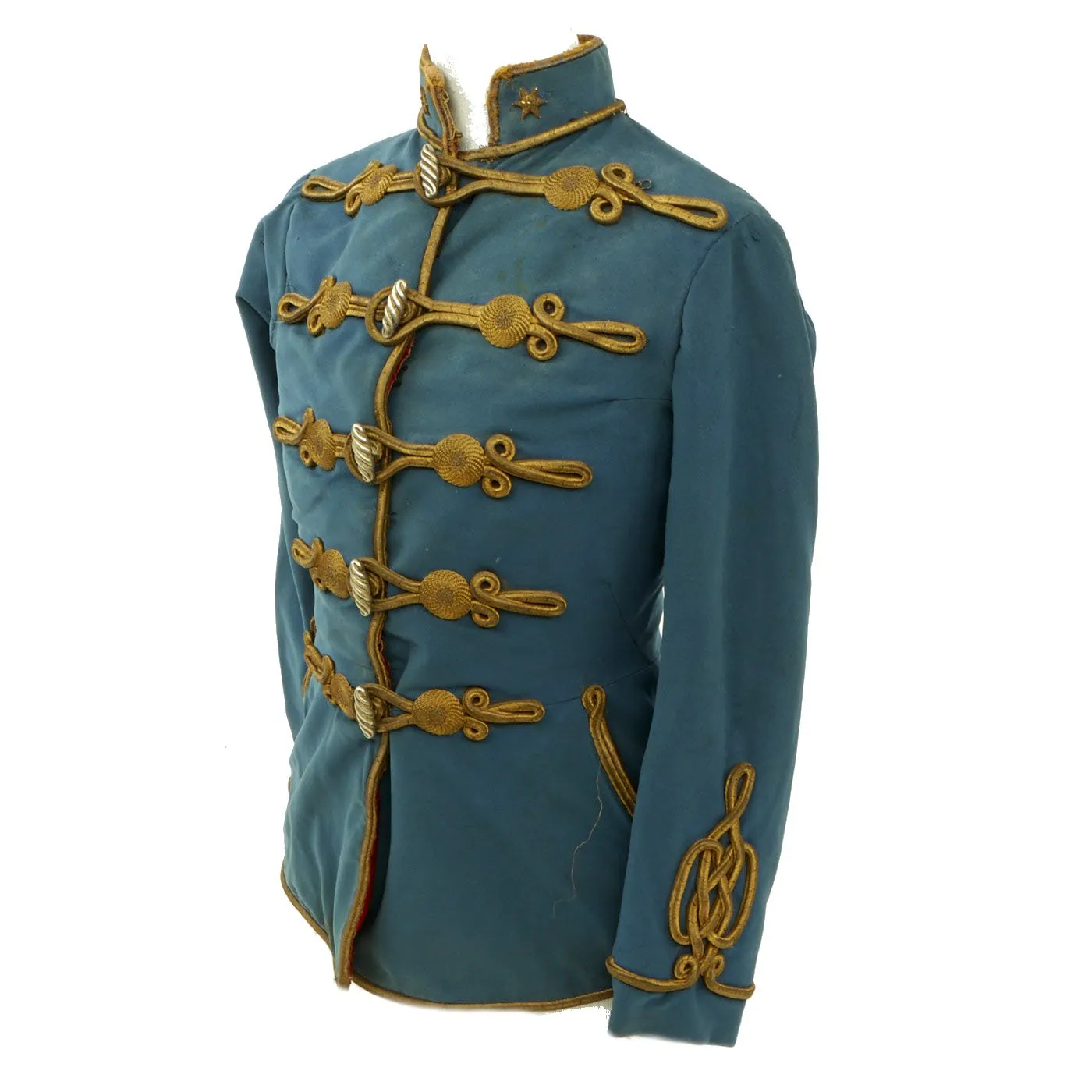 Original Austro-Hungarian Empire Pre-WWI Hussars Officer Atilla Dress Jacket - Named with 1901 Dated Vienna Tailor Label