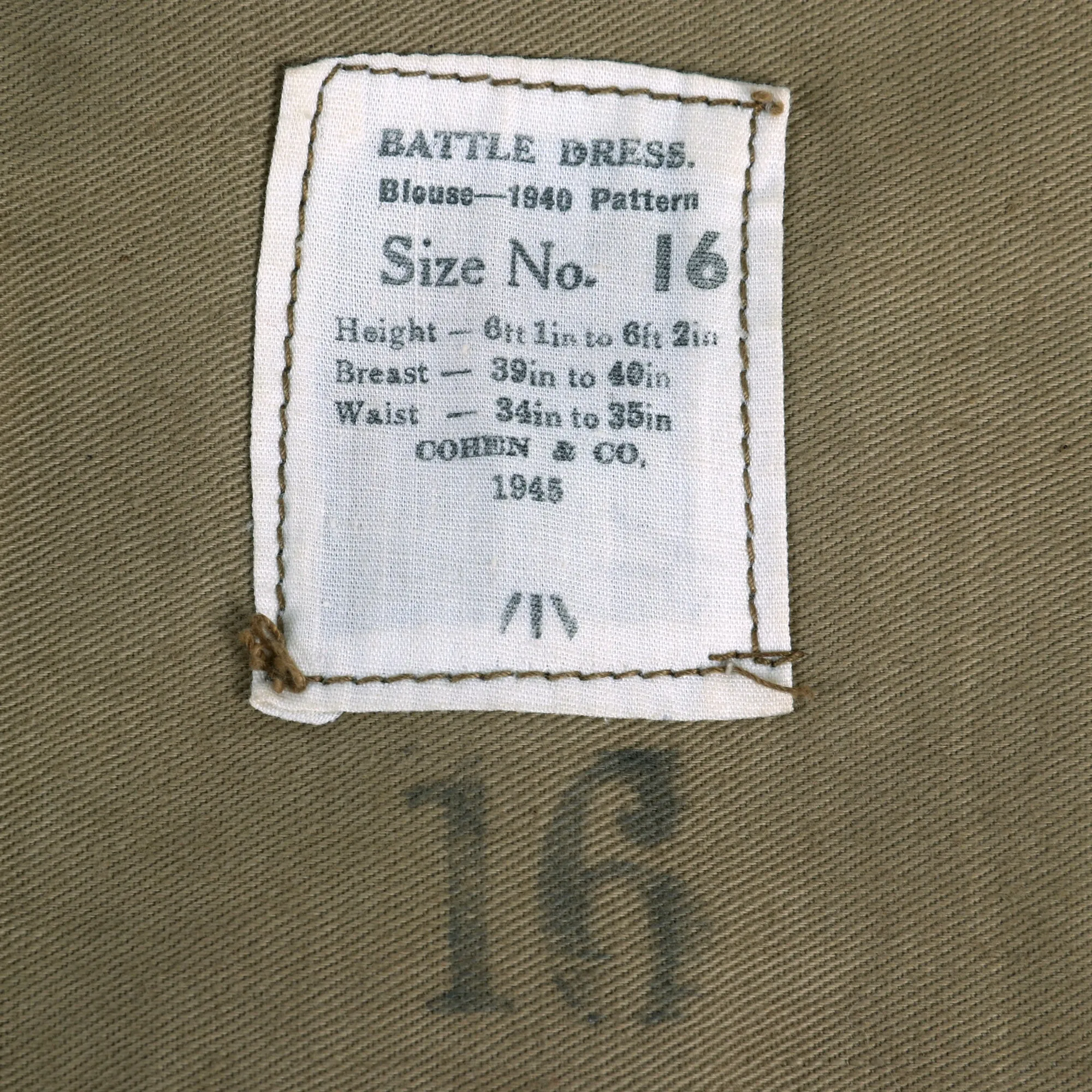 Original British WWII 7th Armored Division “Desert Rats” Corps of Military Police P-40 Battledress Uniform Tunic With Period Applied Insignia - Dated 1945