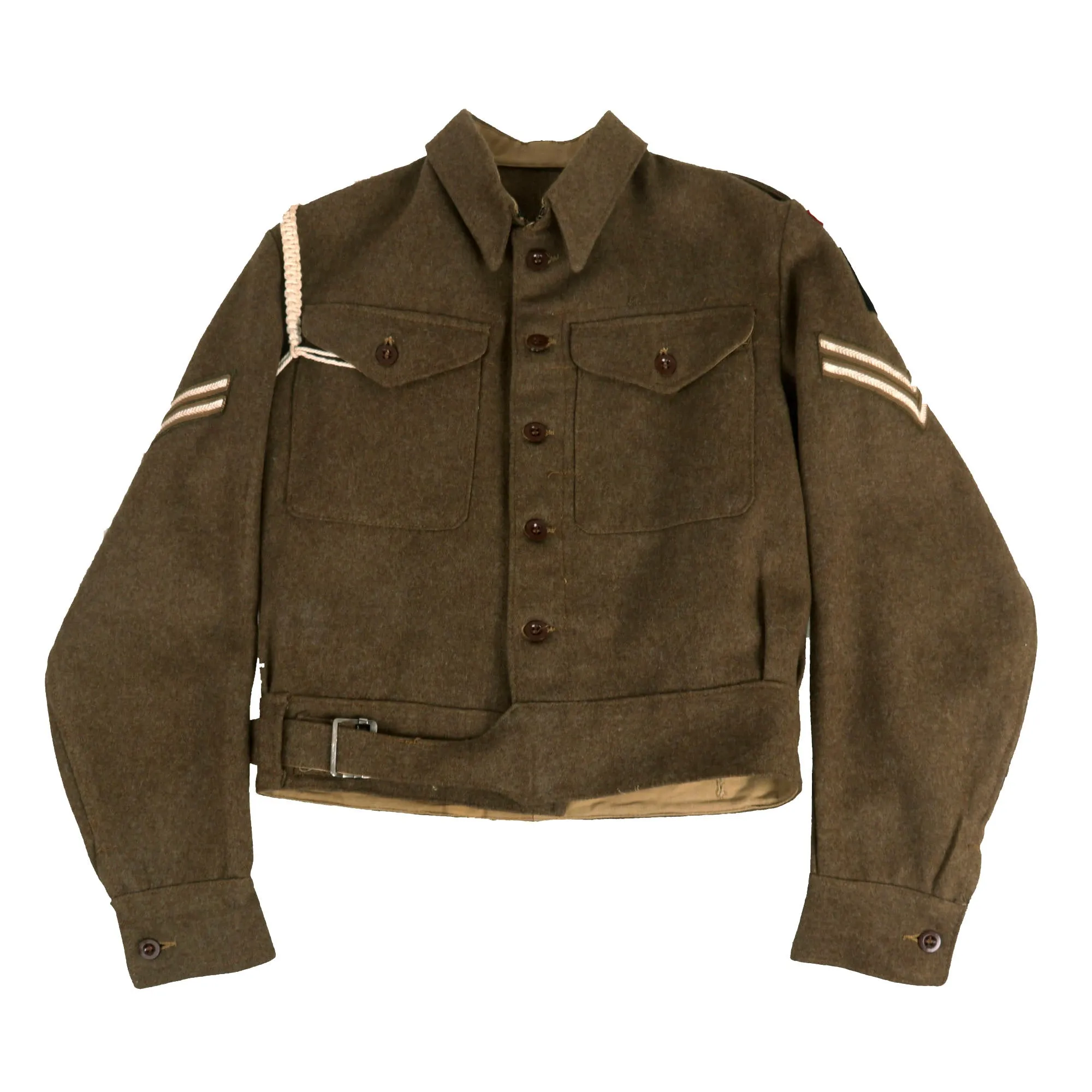 Original British WWII 7th Armored Division “Desert Rats” Corps of Military Police P-40 Battledress Uniform Tunic With Period Applied Insignia - Dated 1945