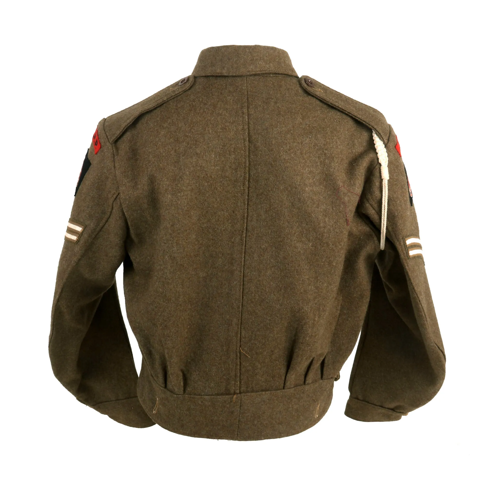 Original British WWII 7th Armored Division “Desert Rats” Corps of Military Police P-40 Battledress Uniform Tunic With Period Applied Insignia - Dated 1945