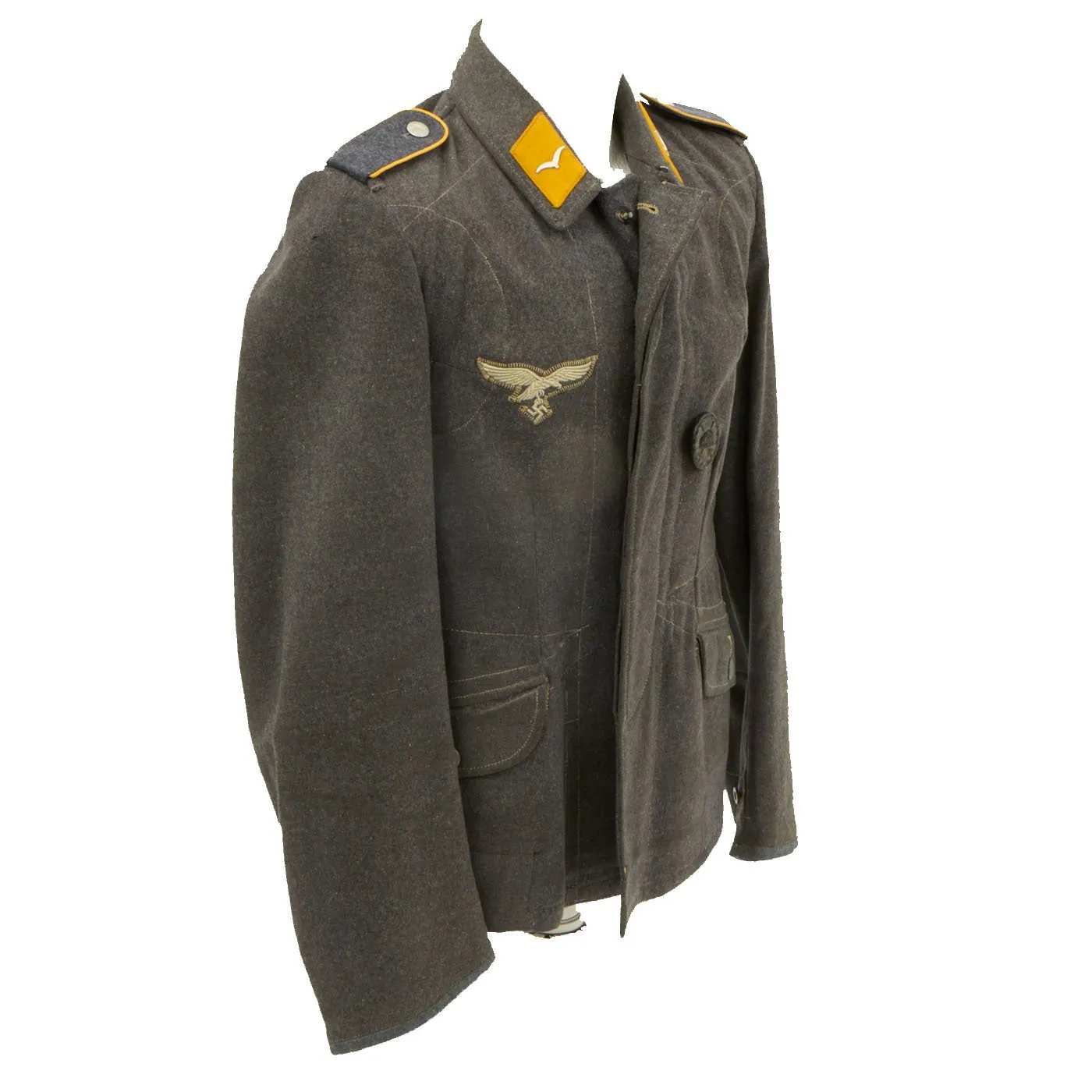 Original German WWII Luftwaffe Enlisted Flight or Fallschirmjager Fliegerbluse with Wound Badge