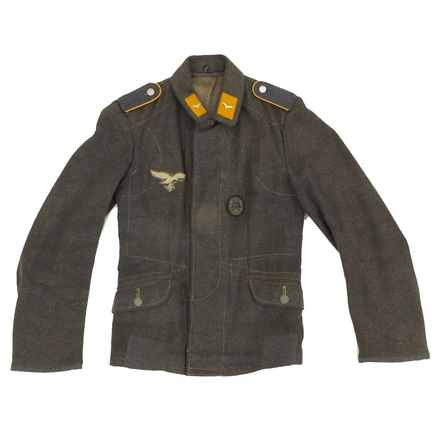 Original German WWII Luftwaffe Enlisted Flight or Fallschirmjager Fliegerbluse with Wound Badge