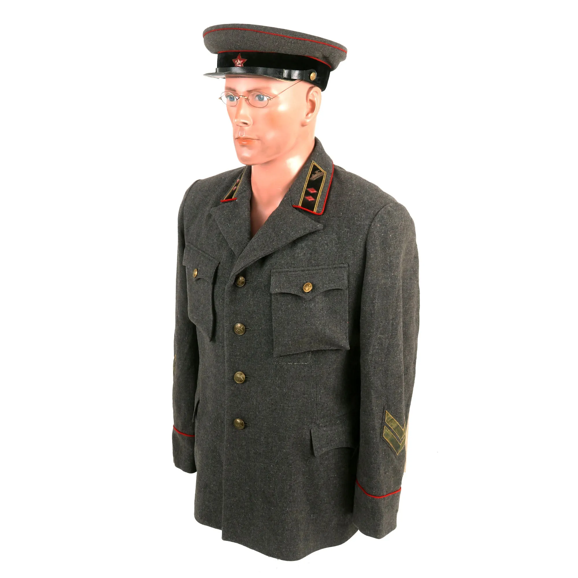 Original Soviet WWII Red Army Major General Yegor Nikolaevich Solyankin Uniform - Commander of the 2nd Tank Division, Killed in Action- Formerly Part of the A.A.F. Tank Museum