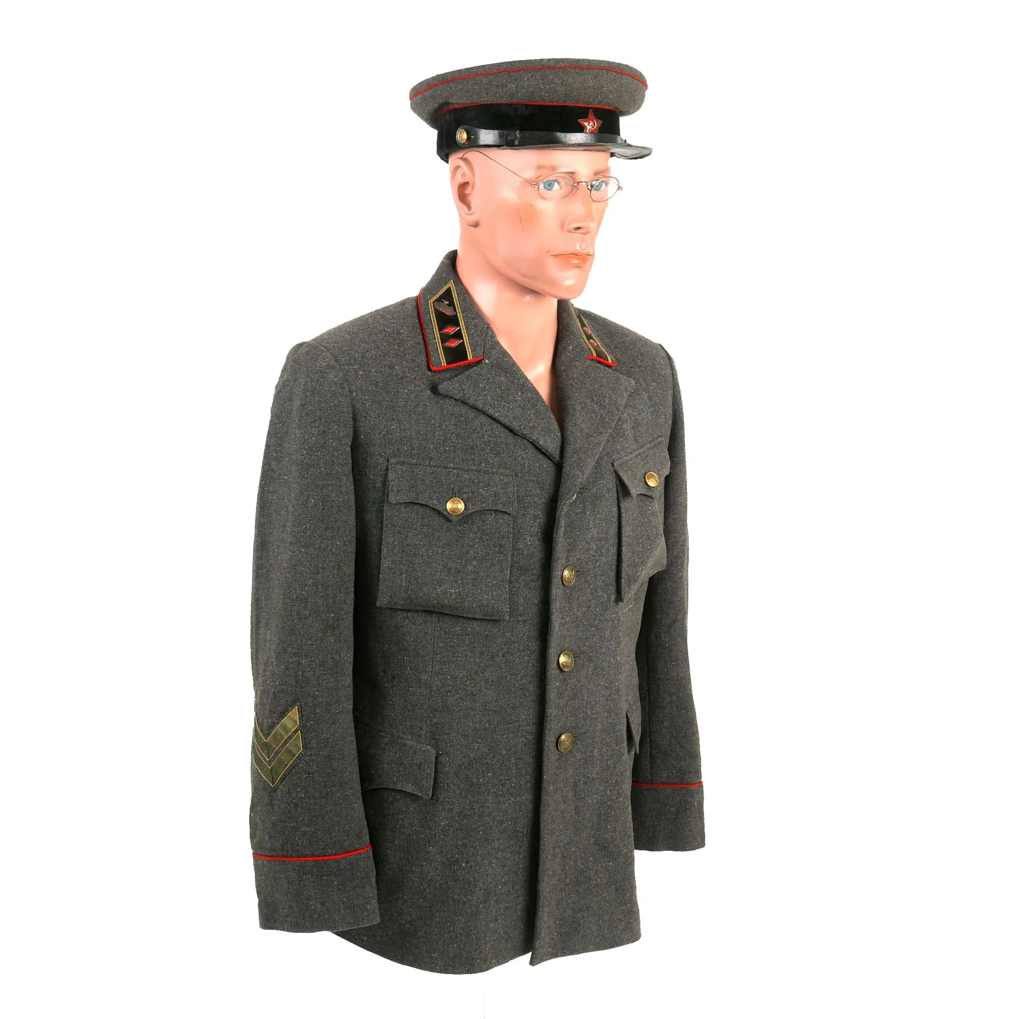 Original Soviet WWII Red Army Major General Yegor Nikolaevich Solyankin Uniform - Commander of the 2nd Tank Division, Killed in Action- Formerly Part of the A.A.F. Tank Museum