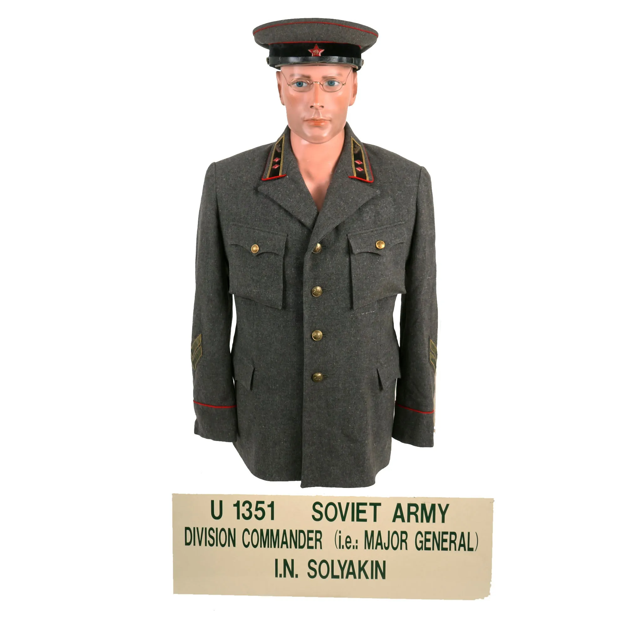 Original Soviet WWII Red Army Major General Yegor Nikolaevich Solyankin Uniform - Commander of the 2nd Tank Division, Killed in Action- Formerly Part of the A.A.F. Tank Museum