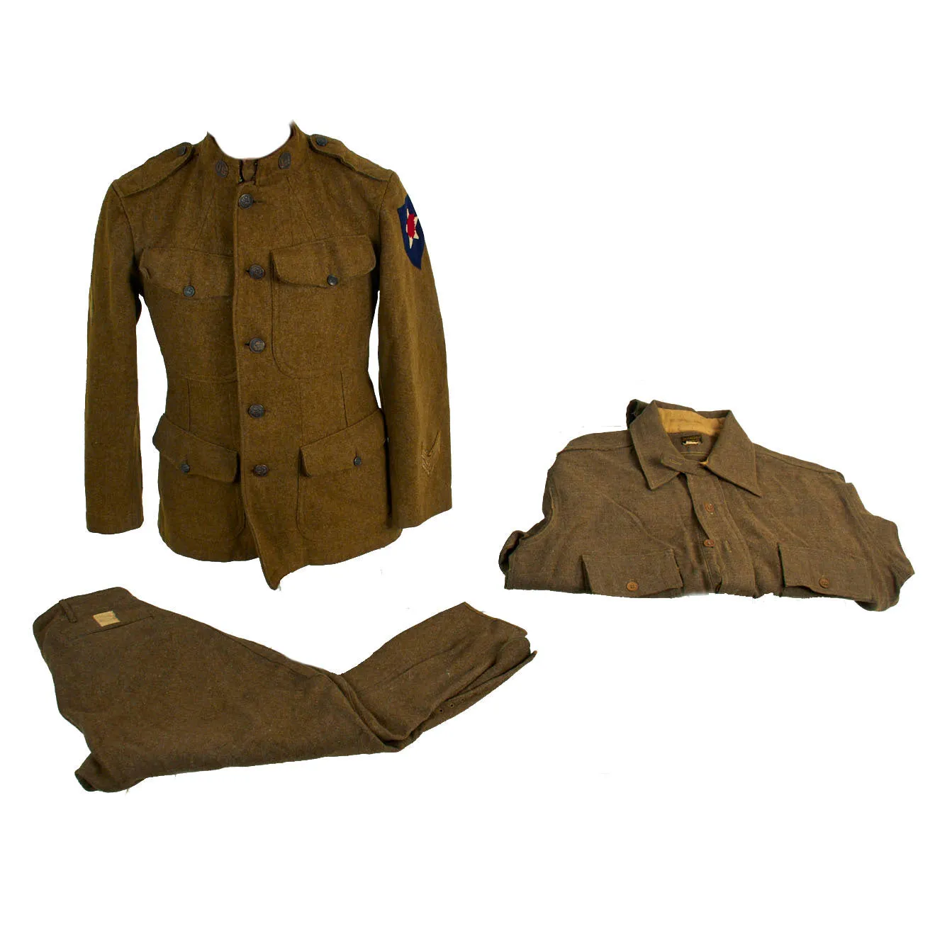 Original U.S. WWI 2nd Infantry Division Headquarters Engineer Uniform Set