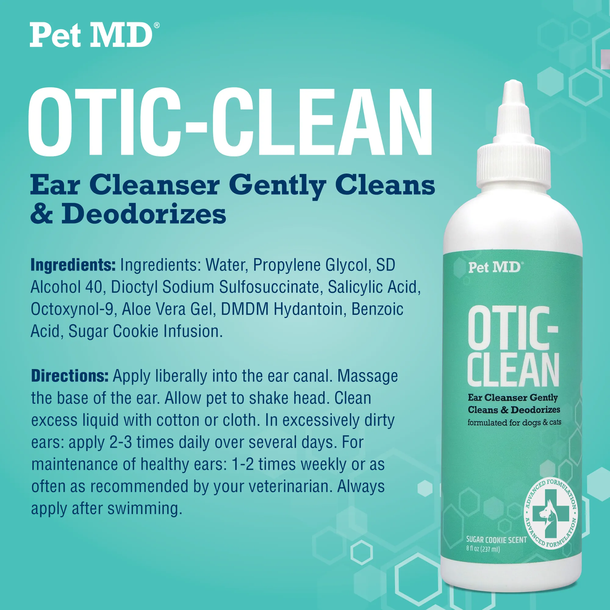 Otic Clean Ear Cleaner for Dogs & Cats - Sugar Cookie - 8 oz