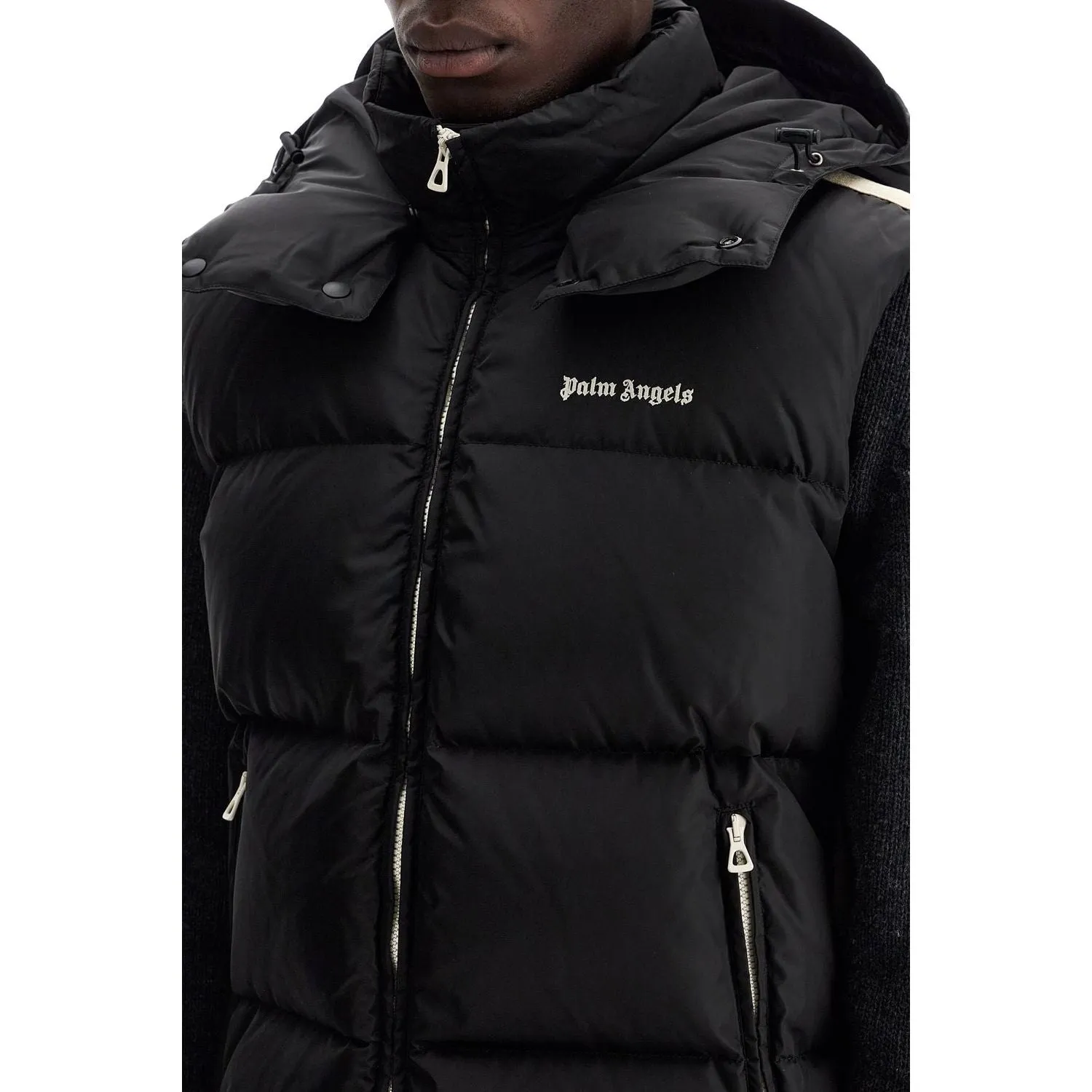 Palm Angels sleeveless down jacket with contrasting