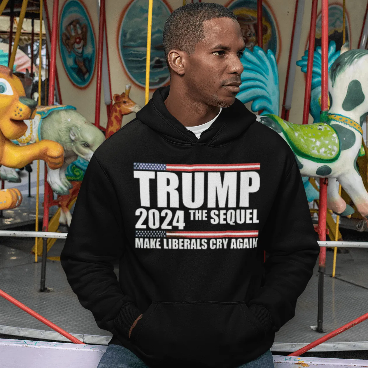 Political Hoodie Make Liberals Cry Again 2024 Blended Cotton Ultra Soft Pullover