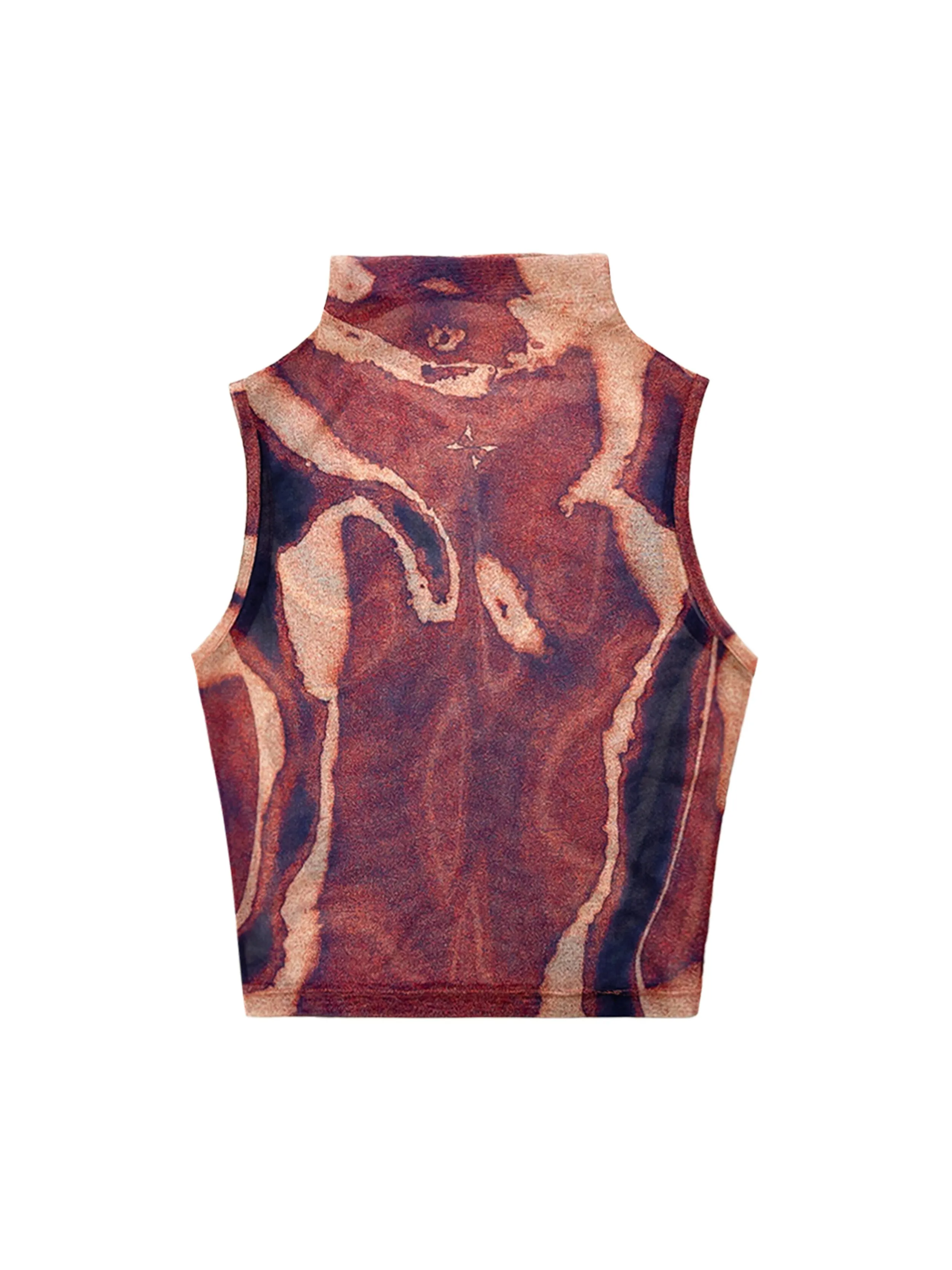 Printed turtleneck sleeveless