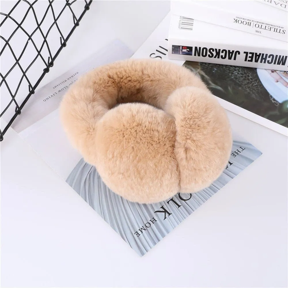 Rabbit Fur Ear Muffs - Soft and Plush Winter Earmuffs