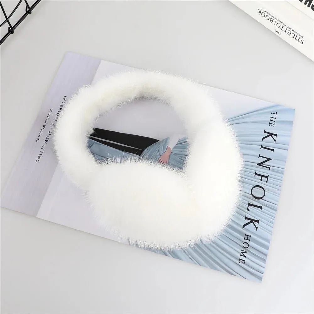 Real Mink Fur Earmuffs - Fashionable Unisex Winter Ear Warmers | SUPPEV&STTDIO