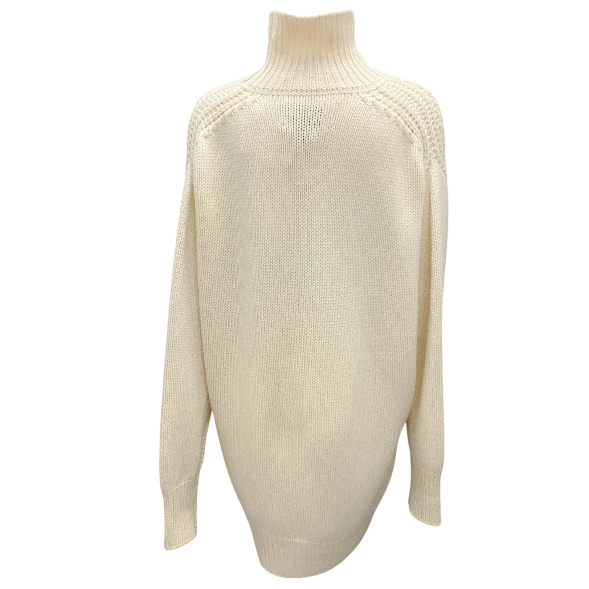 Sa Su Phi Ivory Long Sleeved Cashmere Knit Turtleneck Sweater