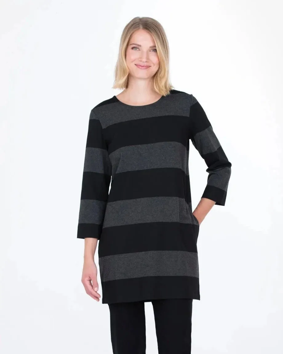 Sammal Jersey Tunic / Dress, Black/Grey