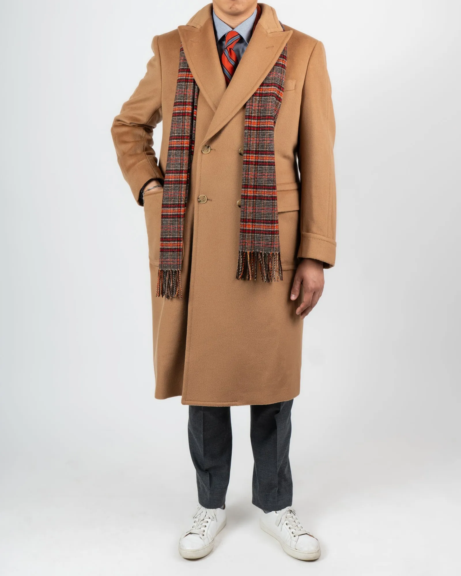 Scabal Camel Wool Polo Coat