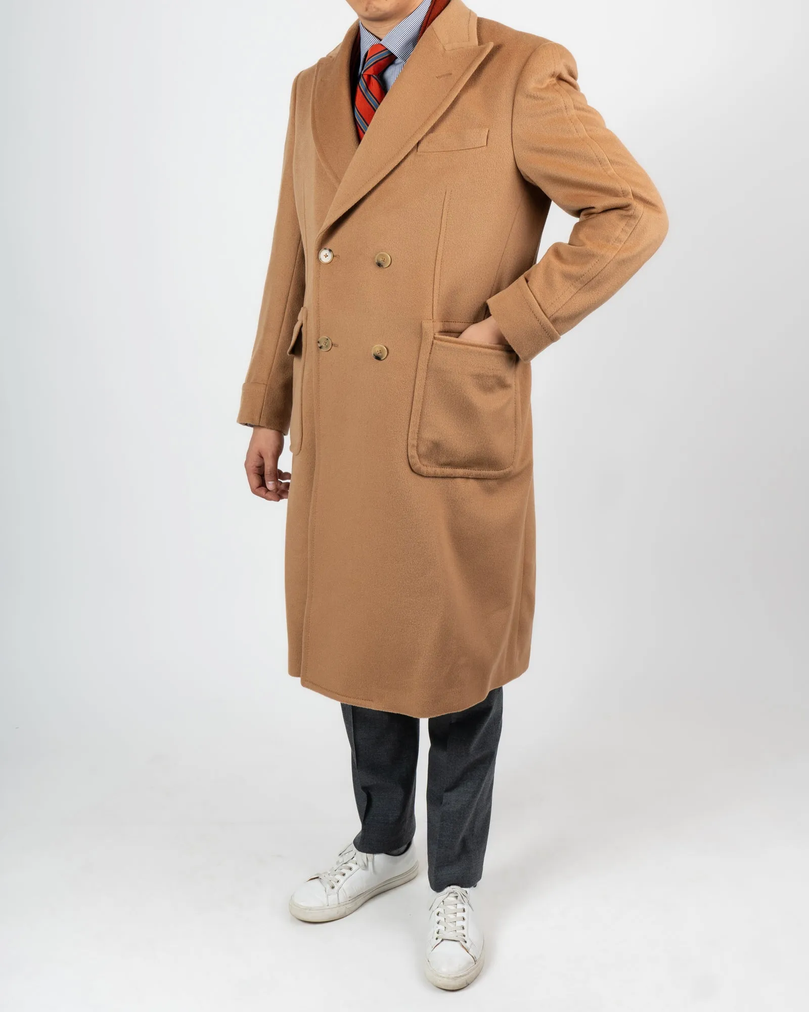 Scabal Camel Wool Polo Coat