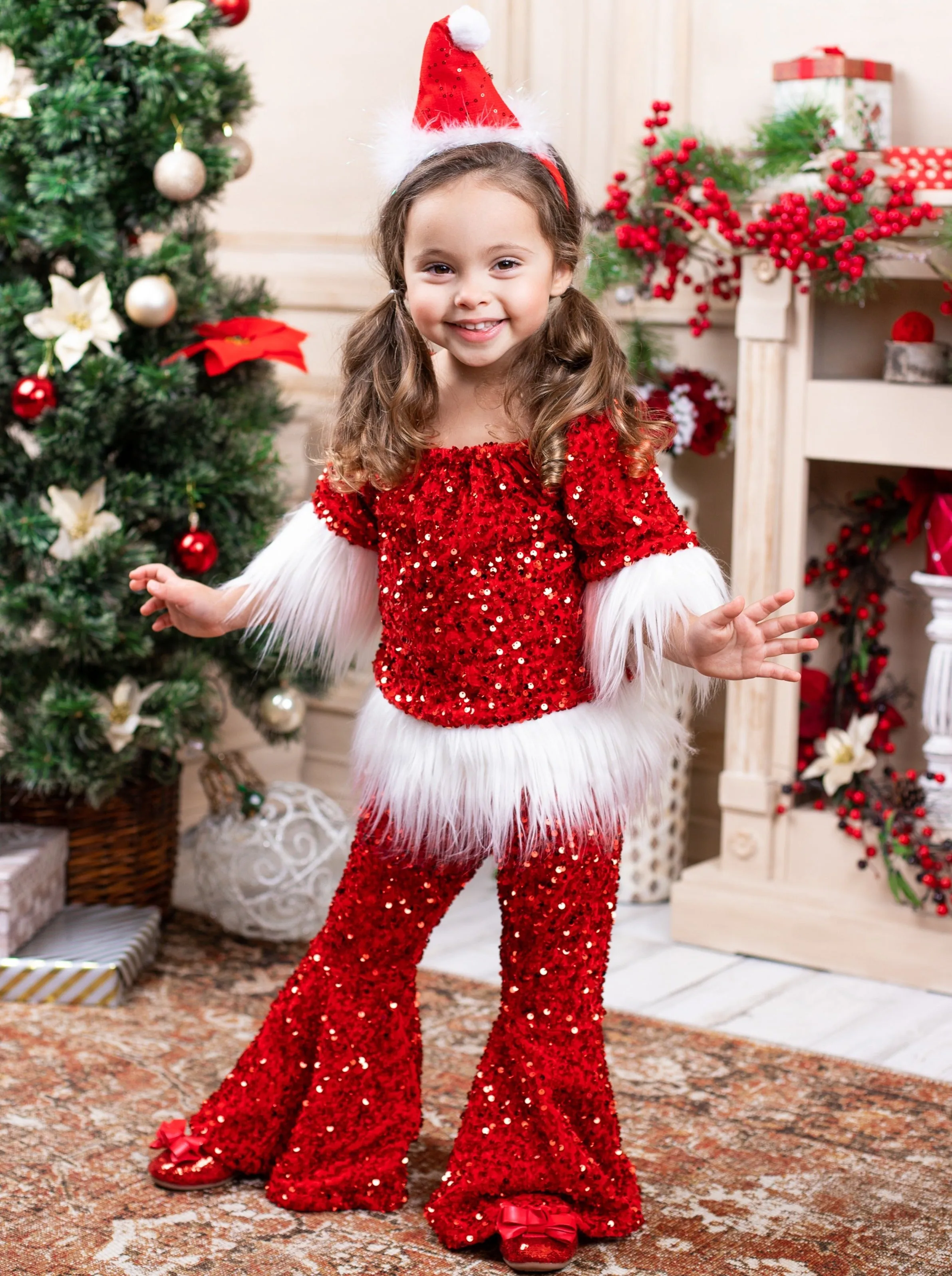 Shimmer Like Tinsel Sequin Bell Bottoms Set