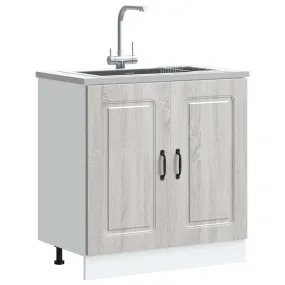 Sink Base Cabinet Kalmar Grey Sonoma 80x46x81.5 cm Engineered Wood