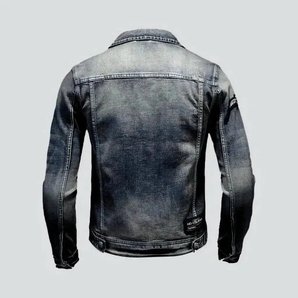 Slim grey-cast denim jacket