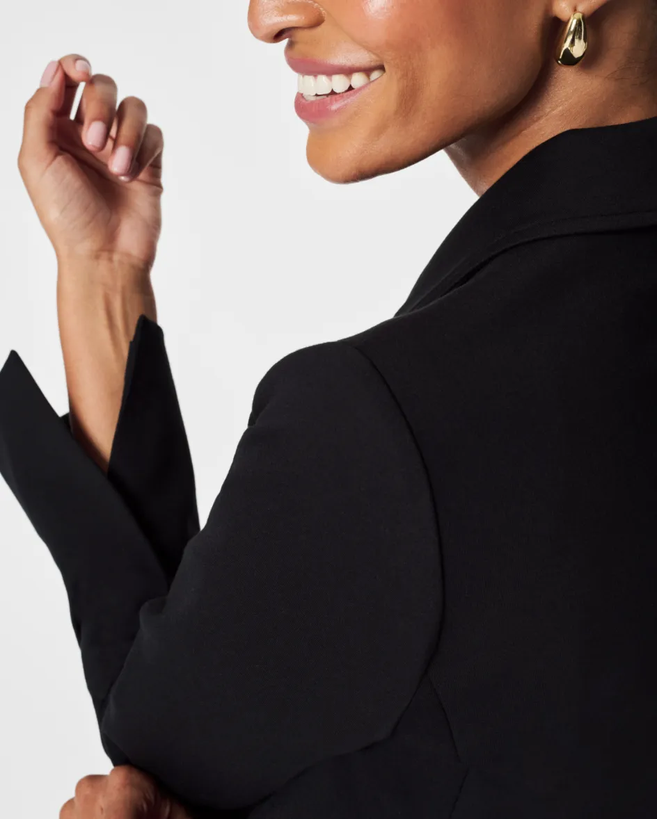 Spanx Perfect Asymmetrical Tailored Blazer Black