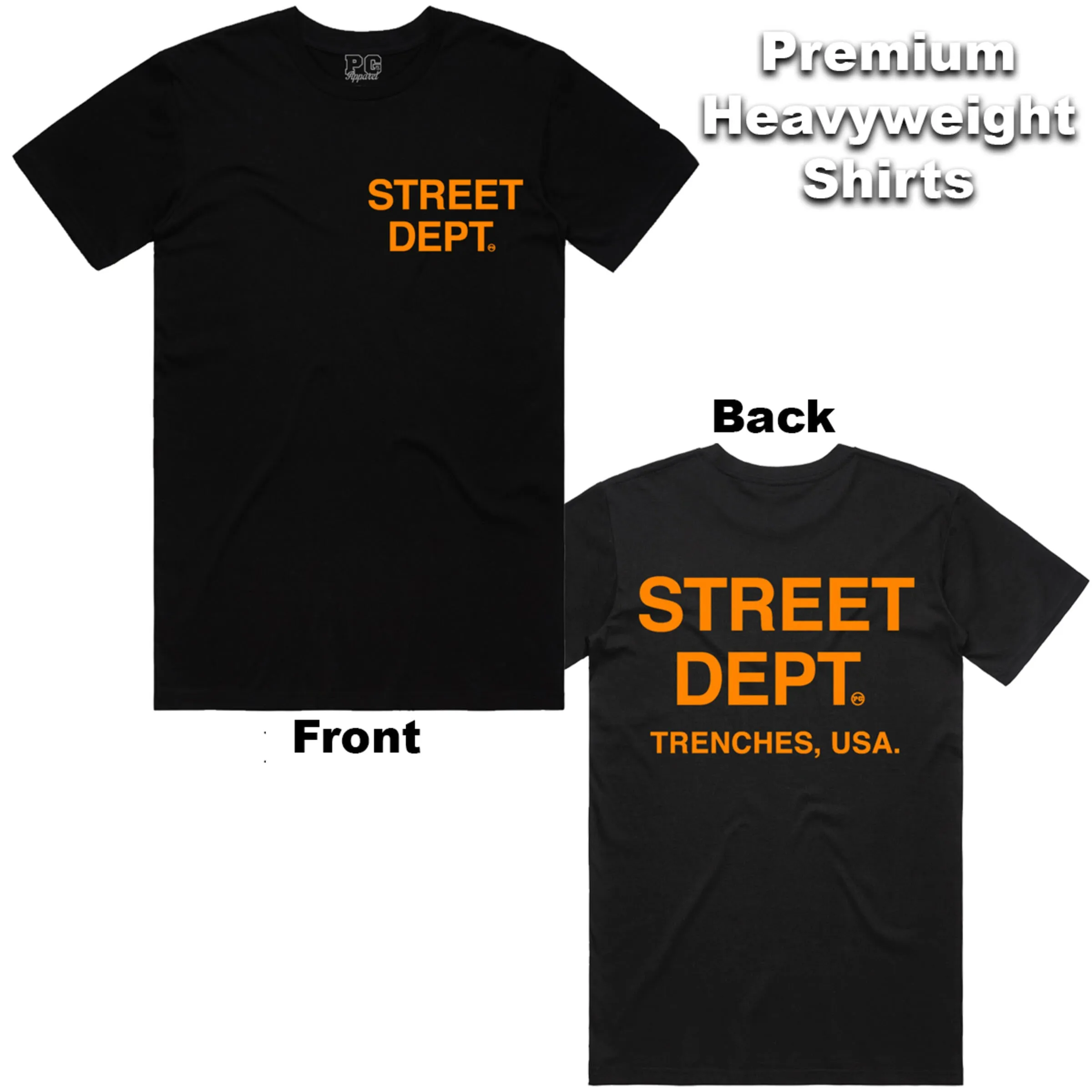 STREET DEPARTMENT T-SHIRT BLACK ORANGE