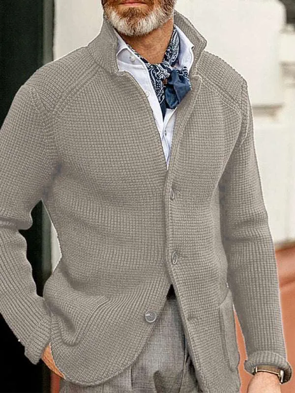 Sweater Winter Sweater Stand Collar Cardigan Foreign Trade Men's Knitted Jacket