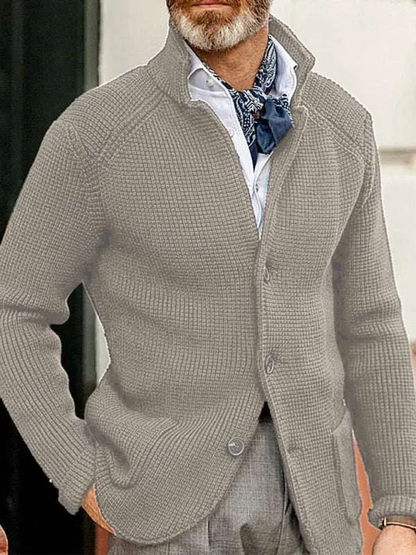 Sweater Winter Sweater Stand Collar Cardigan Foreign Trade Men's Knitted Jacket