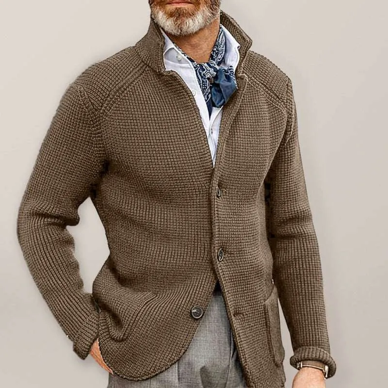 Sweater Winter Sweater Stand Collar Cardigan Foreign Trade Men's Knitted Jacket