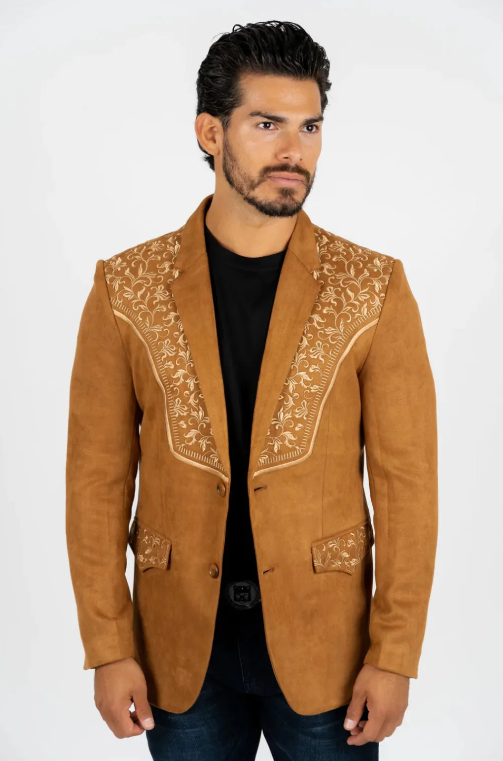 Tan Embroidered Blazer