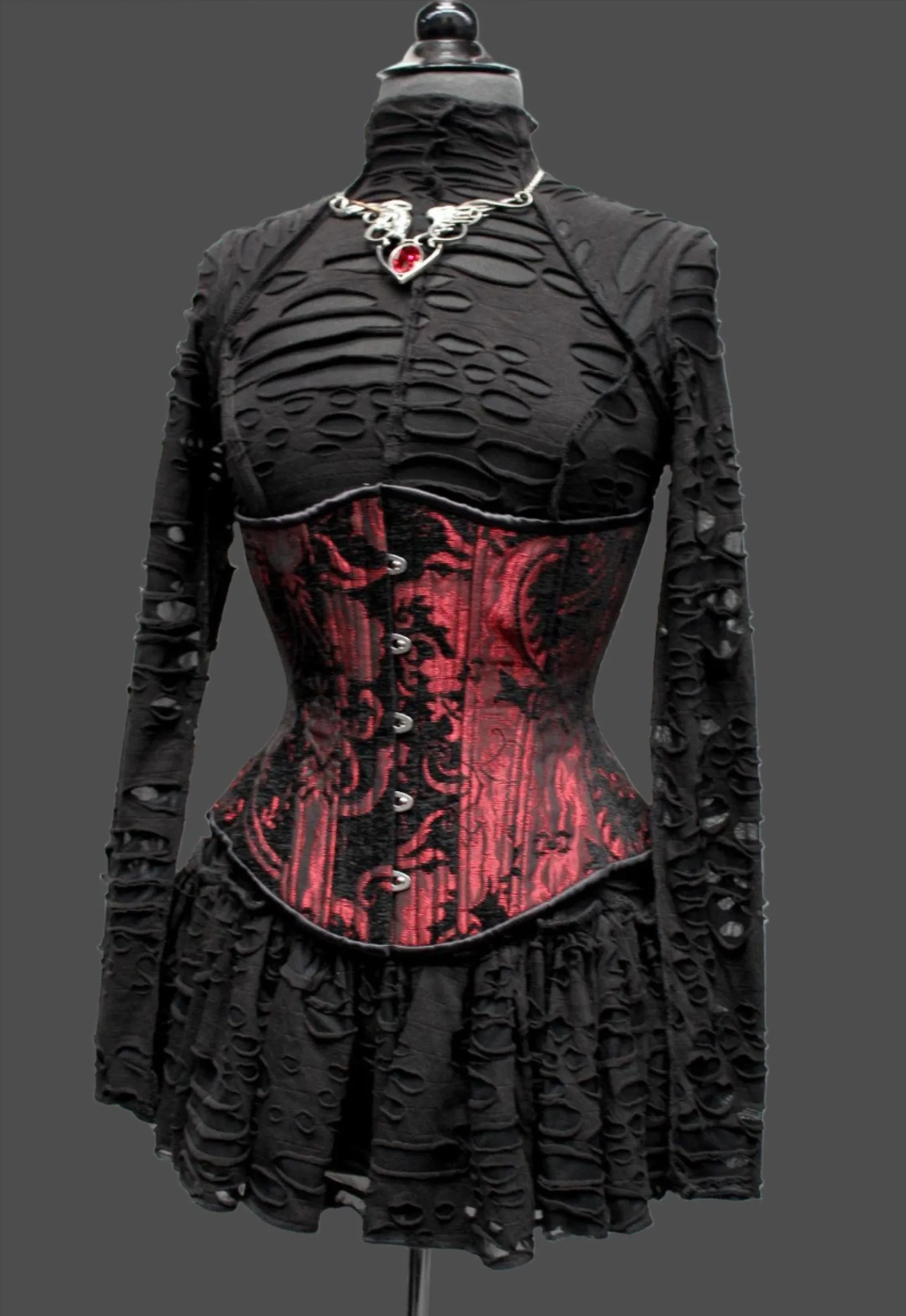 TAPESTRY CORSET - RED/BLACK