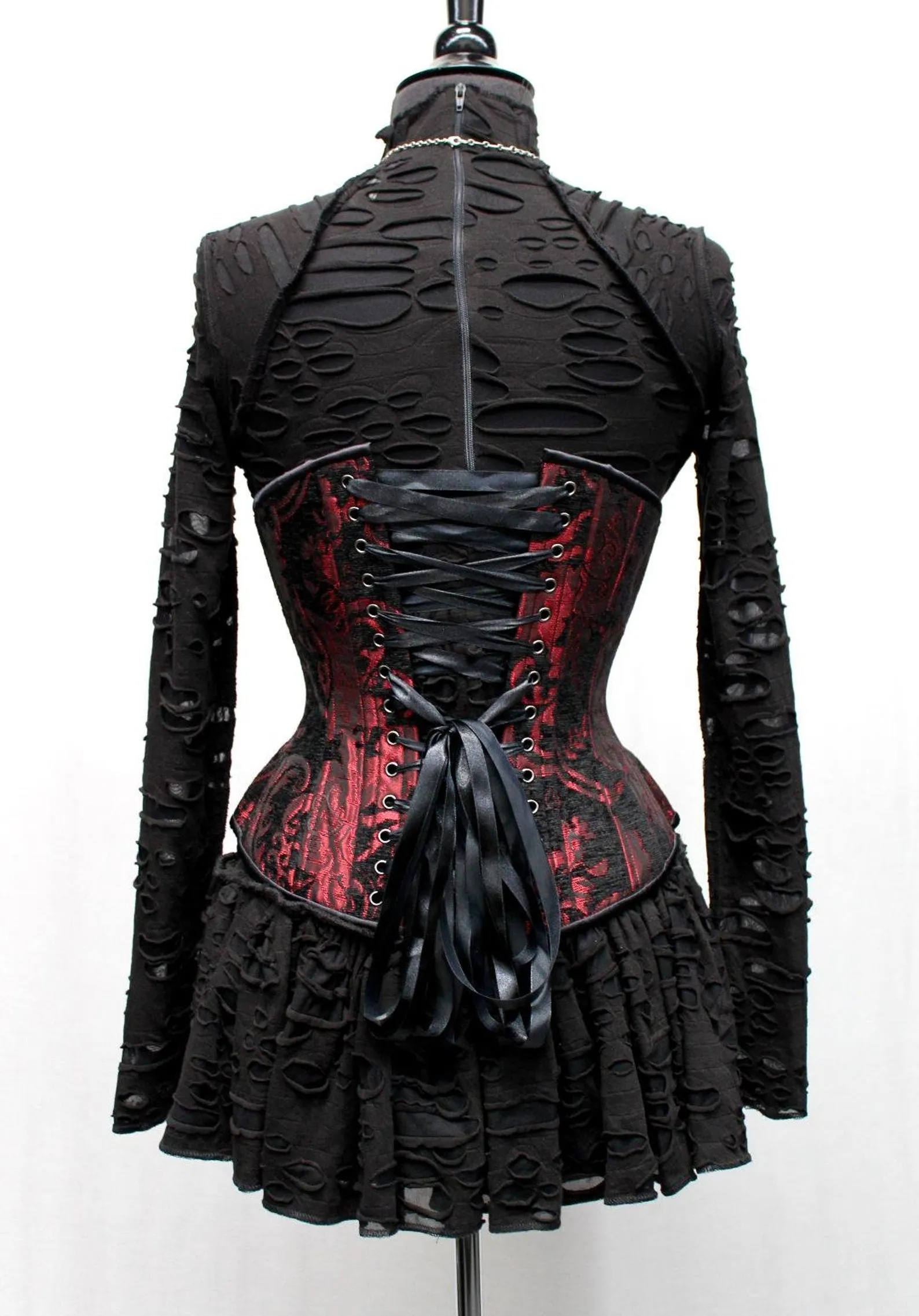 TAPESTRY CORSET - RED/BLACK