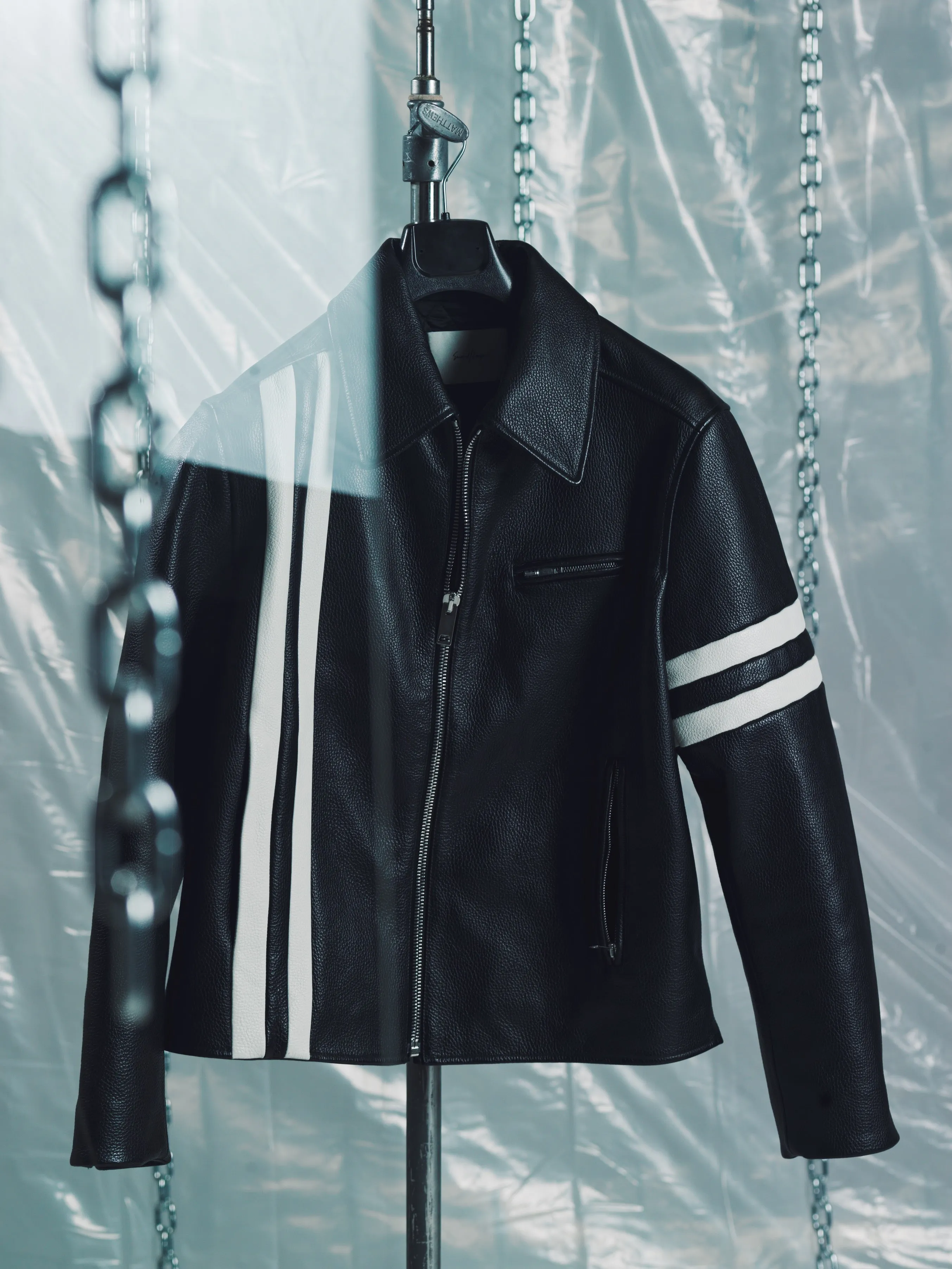 THE RACER LEATHER JACKET | BLACK/IVORY