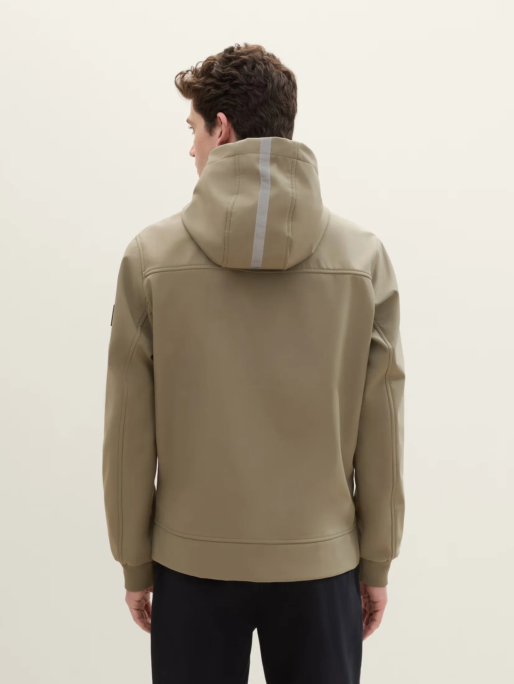 Tom Tailor Soft Shell Smoked Olive Green jacket With A Hood