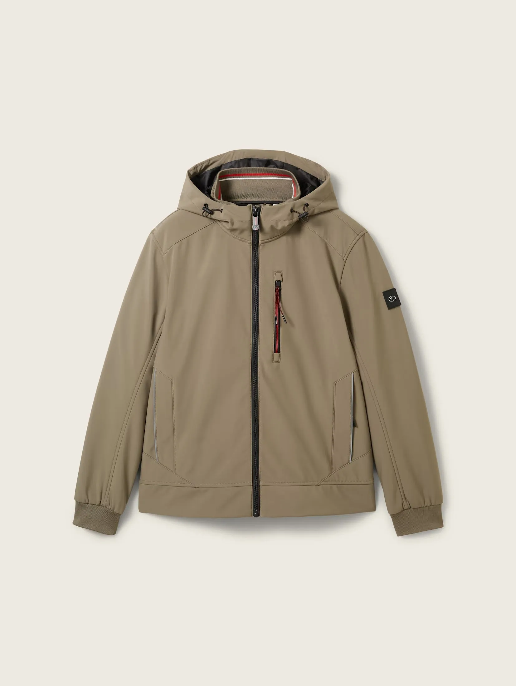 Tom Tailor Soft Shell Smoked Olive Green jacket With A Hood