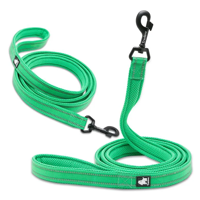 Truelove Dog Puppy Leads Airmesh Reflective 1.1m Green 4 Sizes