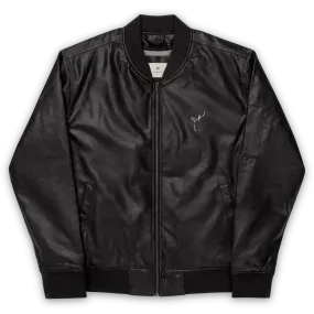 Unisex 'Signature' Leather Bomber Jacket