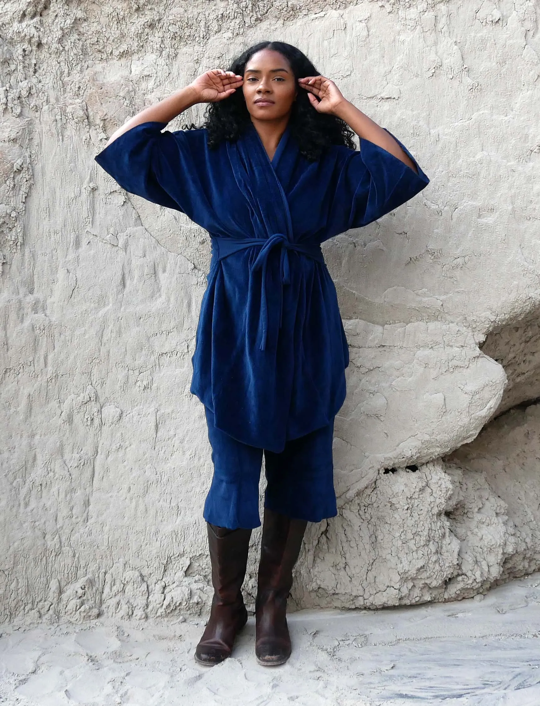 VELOUR Kimono Belted Tunic Jacket