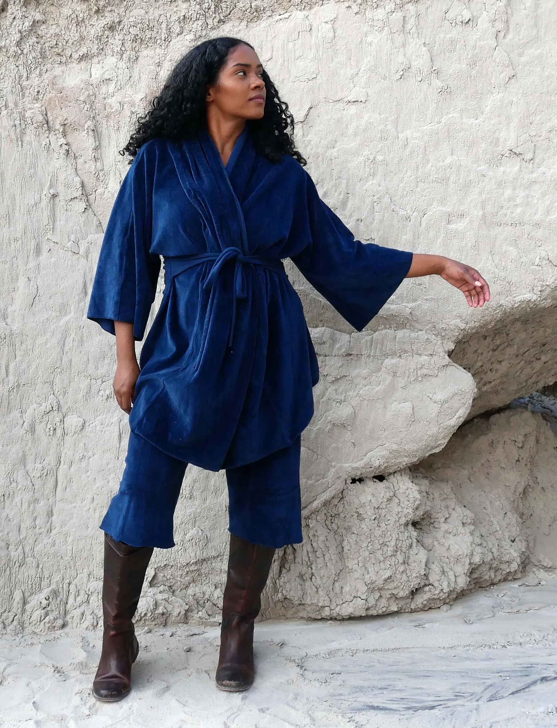 VELOUR Kimono Belted Tunic Jacket