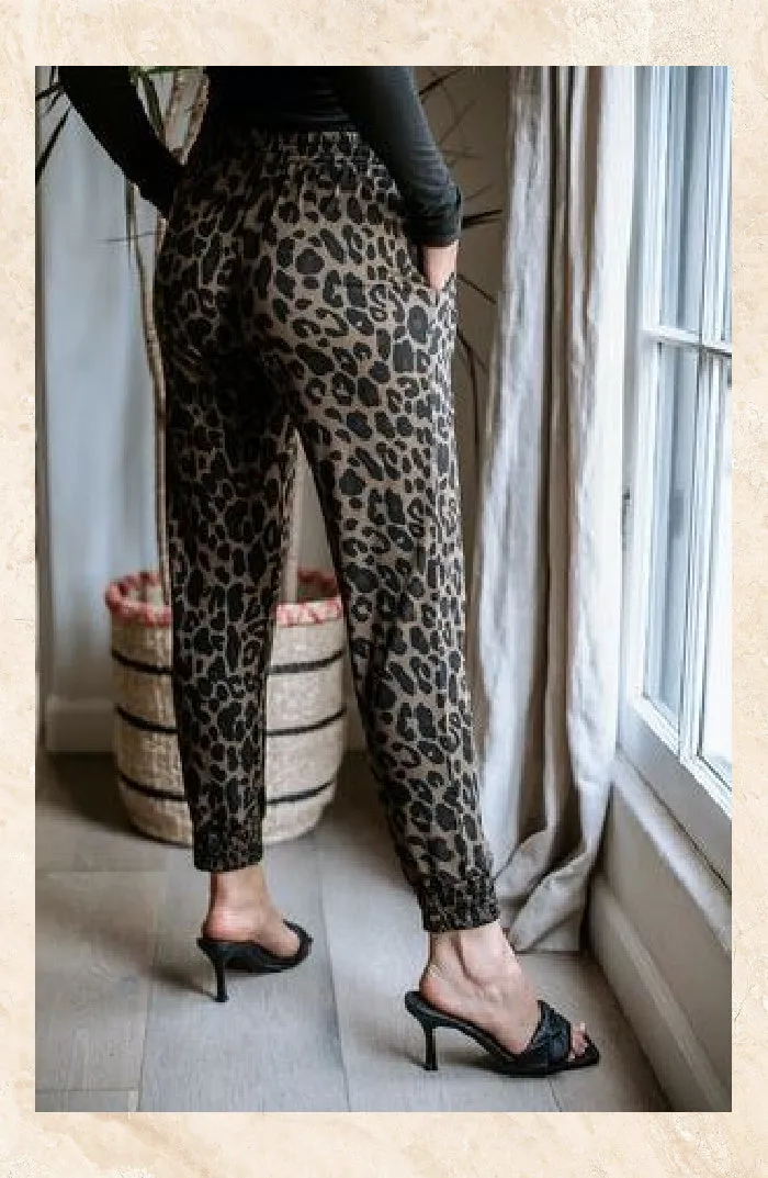 Veronica M. Muted Animal Print Jogger Pant