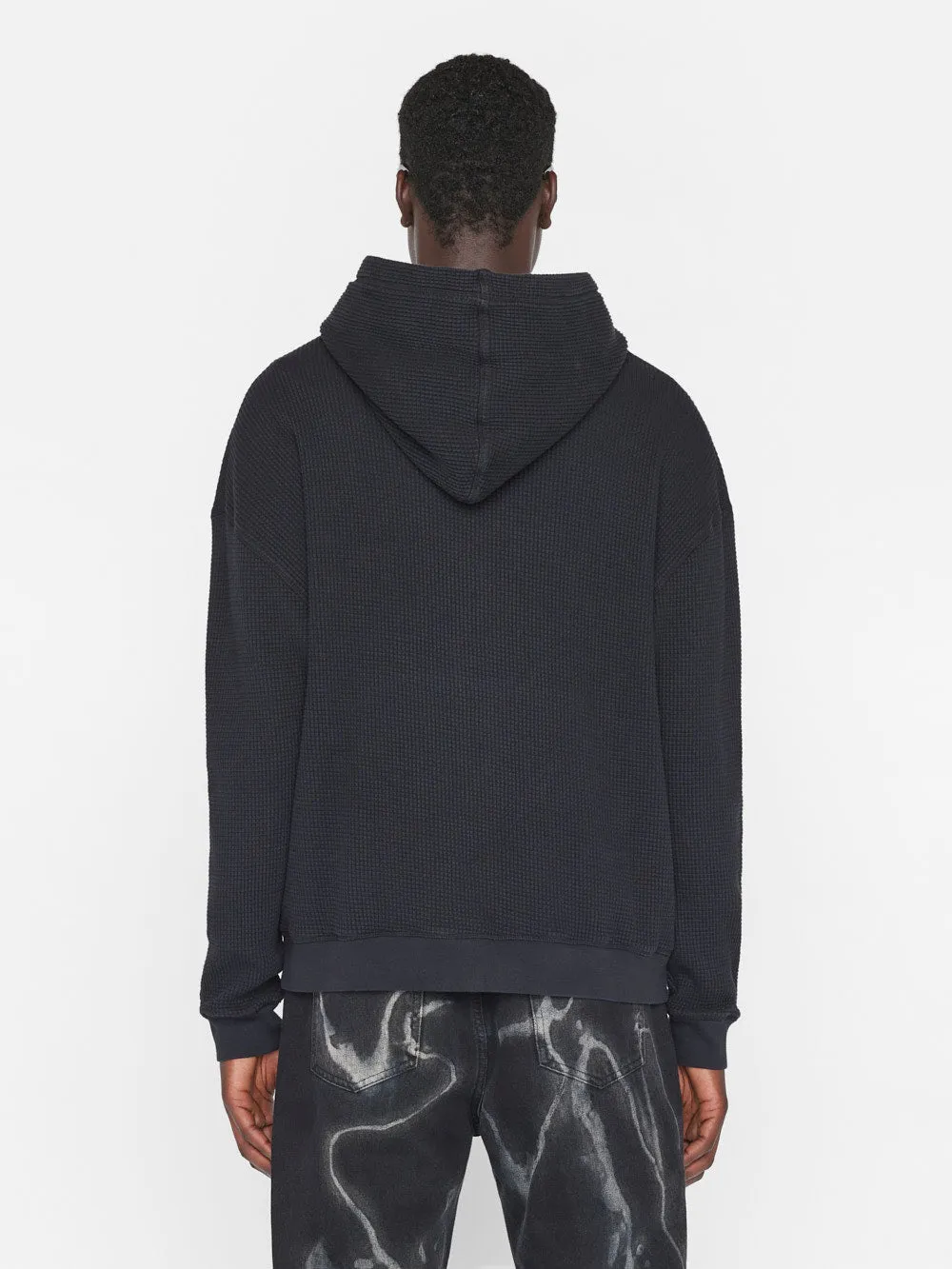 Waffle Textured  Hoodie -- Noir