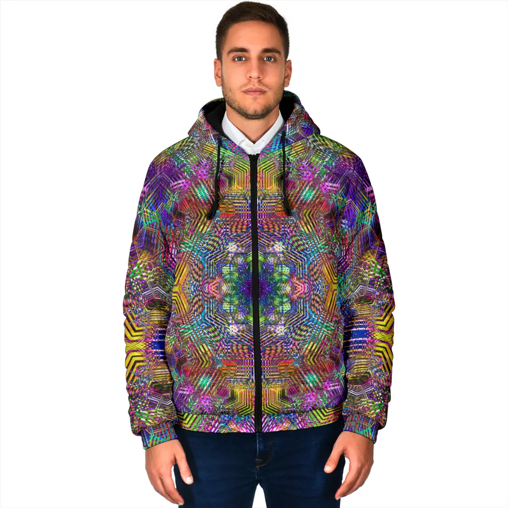 WARM GEOMETRIC MADNESS | MEN'S WINTER HOODIE JACKET | YANTRART